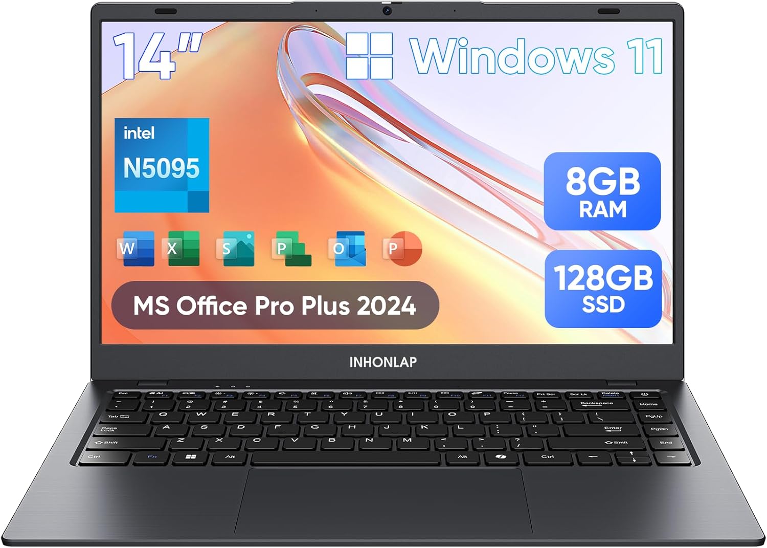 Laptop for Student, Home and Business, Quad-Core N5095 Processor, 2.9GHz, 8GB RAM, 128GB SSD, 1TB Expandable, 14 Inch Laptop Computer with MS Office Pro 2024, Win 11, WiFi 5, BT 5.0, USB 3.0 Laptop for Student, Home and Business, Quad-Core N5095 Processor, 2.9GHz, 8GB RAM, 128GB SSD, 1TB Expandable, 14 Inch Laptop Computer with MS Office Pro 2024, Win 11, WiFi 5, BT 5.0, USB 3.0
