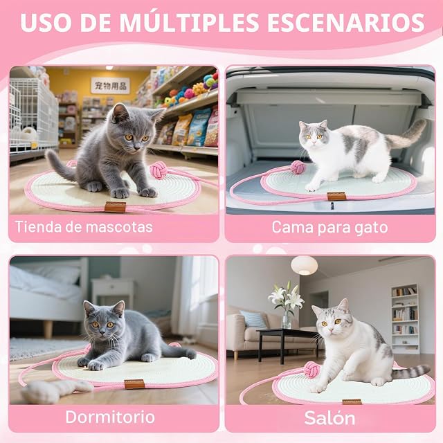 Foto 5 de 8 de Rascador para Gatos,Cat Scratcher para Cat con Pelota de Algodón y Diseño Oreja Gato,Rascadores de Gatos…
