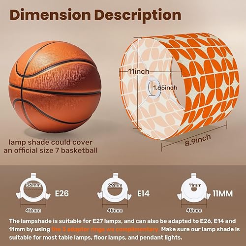 Miniatura 3 de Pantallas de lámpara naranja de mediados de siglo años 70 y 80 retro Morden abstracto geométrico, pantallas decorativas bohemias, 1 paquete de
