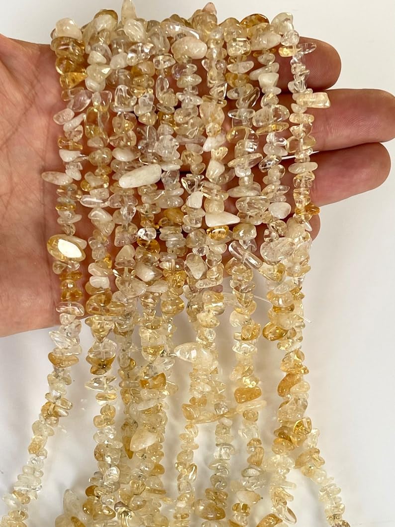 Perles en citrine naturelle 5-8 mm pour fabriquer un bracelet bohème chic