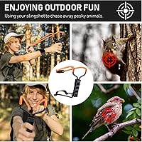 Vista 6 de Juego de tirachinas profesional para adultos: un simple pero potente tirachinas de caza y tiro con un robusto arco de tirachinas, 2 paquetes
