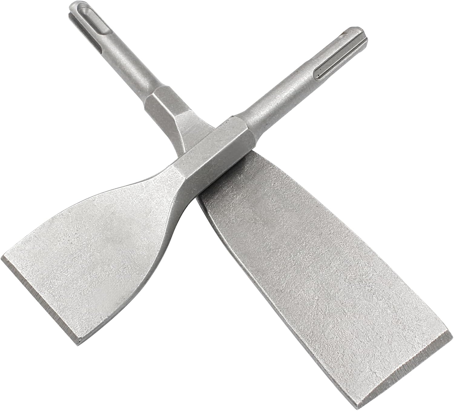 SDS Plus 1.57 Inch Wide Flat Tile Chisel & 1.57 Inch Flat Chisel, Scaling Chisel for Concrete Masonry Stone, 5.9 Inch (150mm) Long