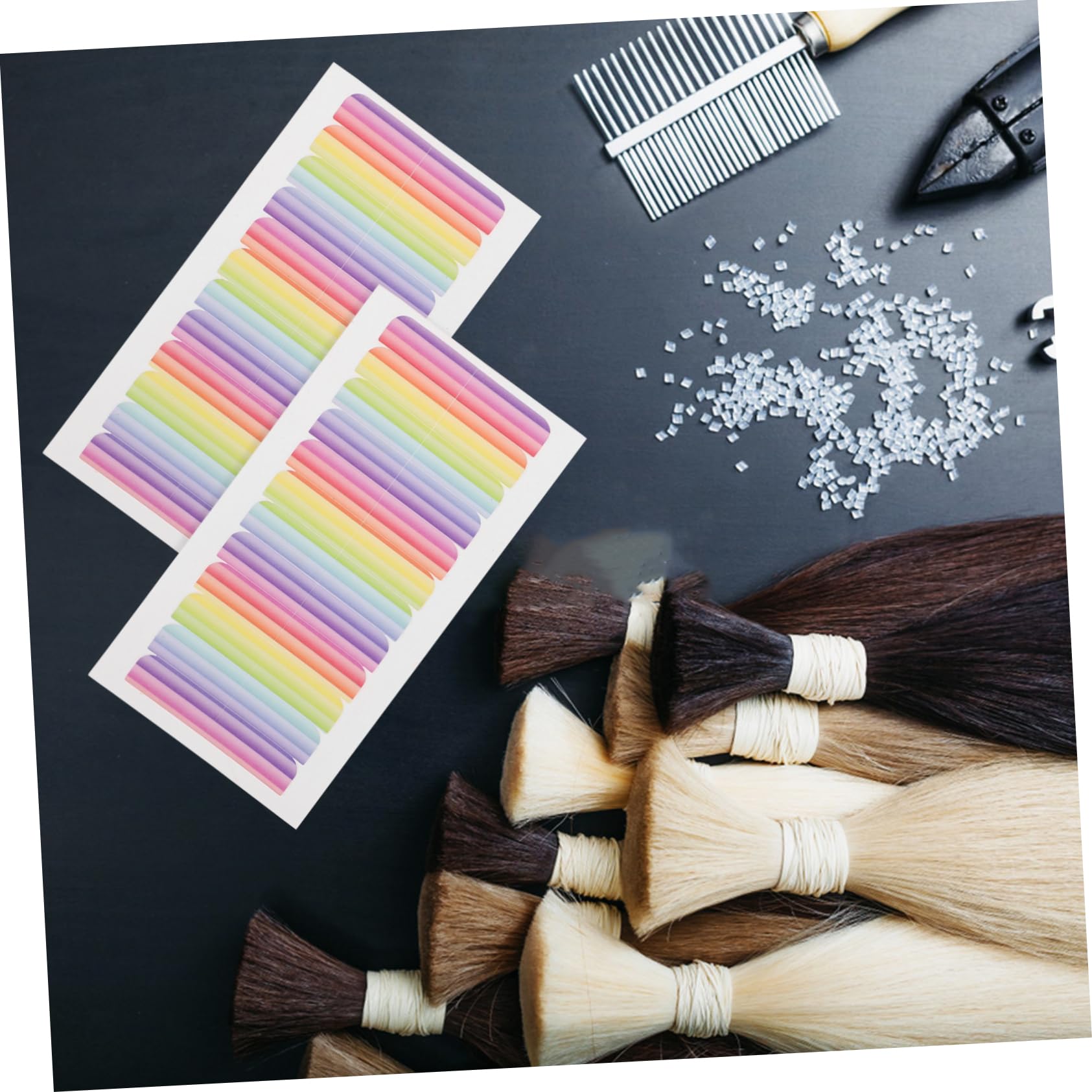 FRCOLOR Wig Tape for Lace Wigs 8 Sheets of Double-Sided Adhesive Perfect for Hair Extensions No Residue Easy to Use