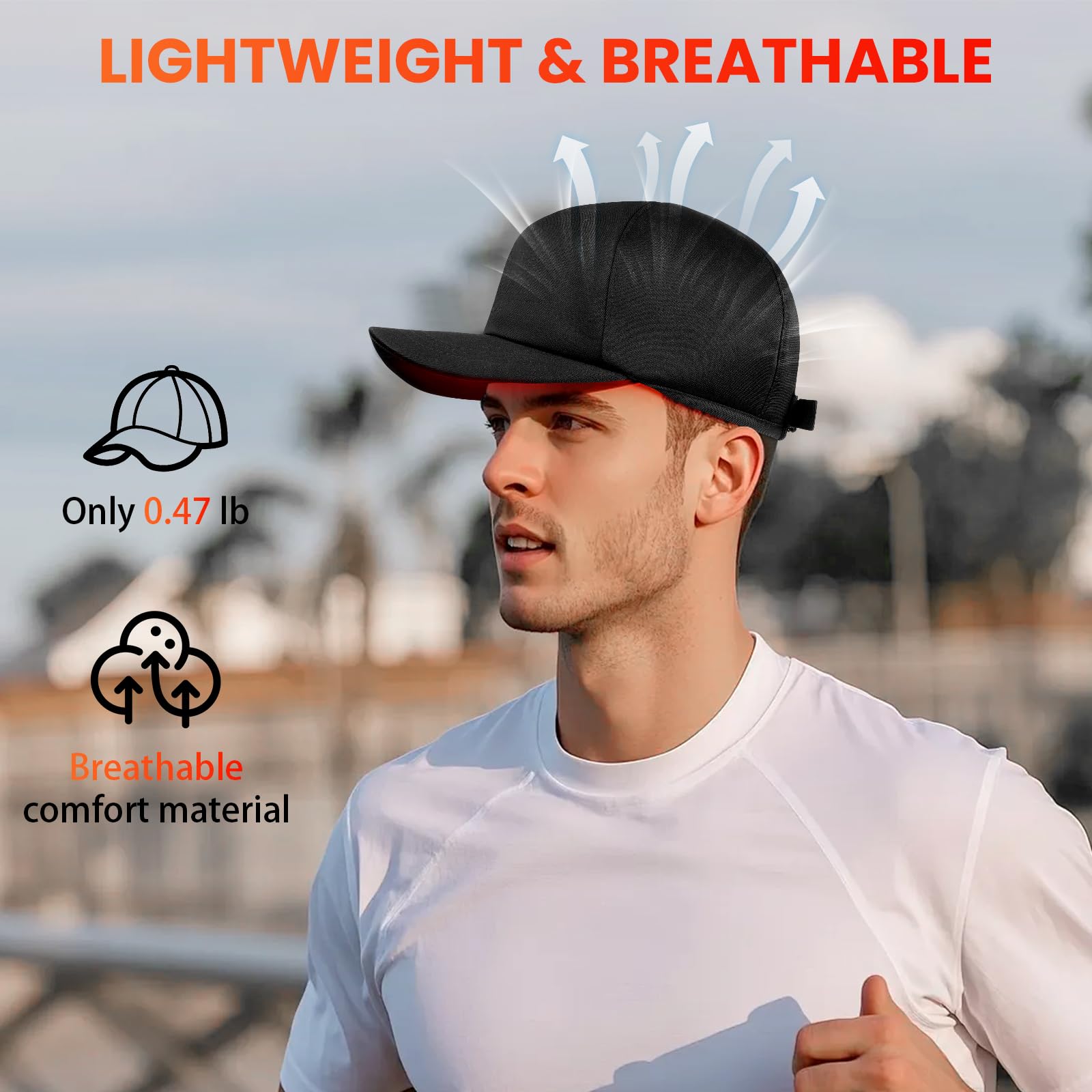 Bonnet de croissance capillaire à lumière rouge avec 216 LED (108x660nm et 108x850nm), rechargeable, avec 3 niveaux de luminosité et 4 modes, arrêt automatique après 20 minutes, pour hommes et femmes