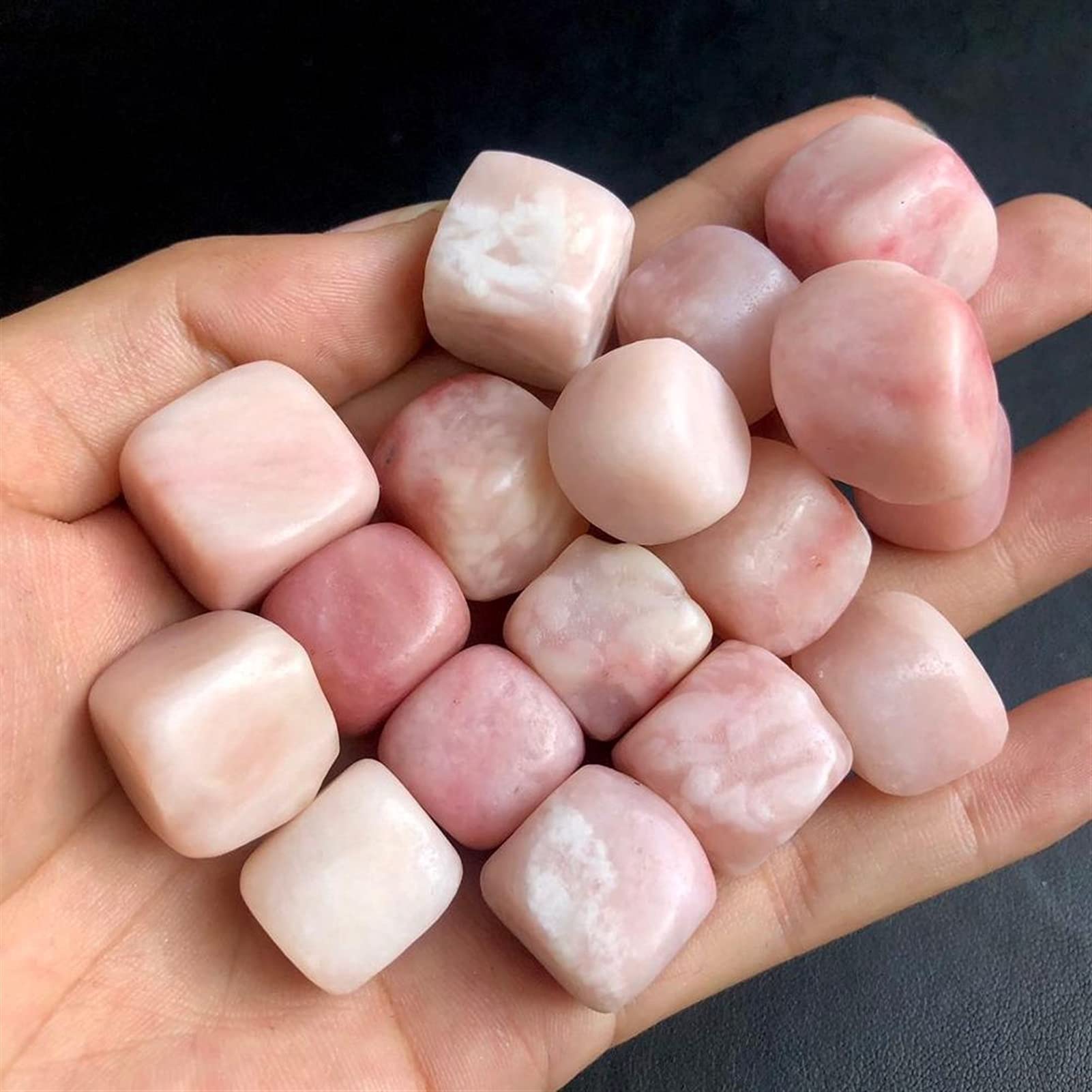 Amazon.co.jp: 天然水晶 原石 ピンクオパール水晶 ピンククォーツ 割れ