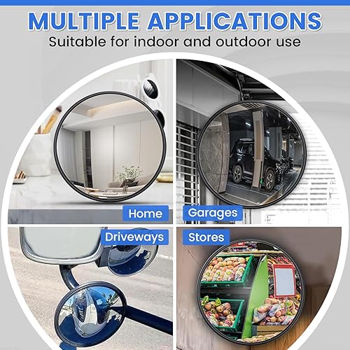 Miniatura 7 de Espejo convexo, espejo redondo para camión, espejo de punto de gran angular para camiones, montaje ajustable de 360, espejo universal para reemplazo