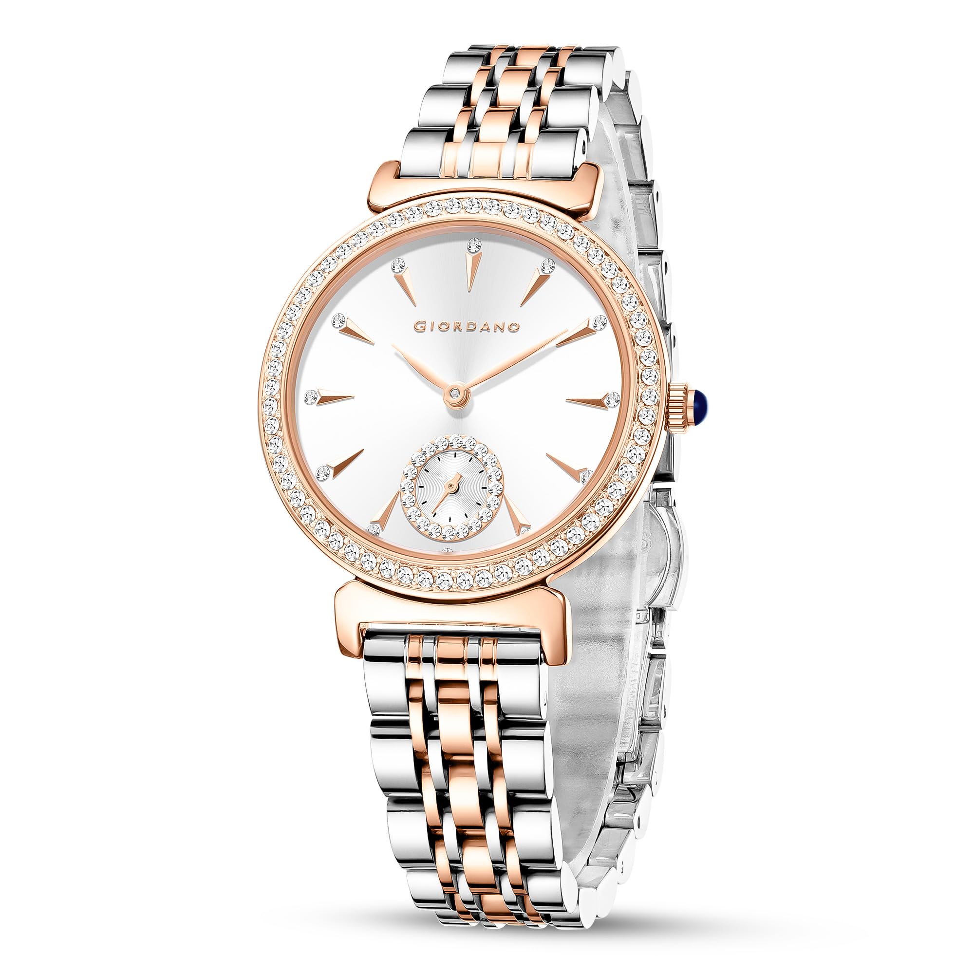 giordano Fashion Watch for Women – Diamond-Accented Bezel, Stainless Steel Strap, Elegant Round Dial, Quartz Movement-picture-41