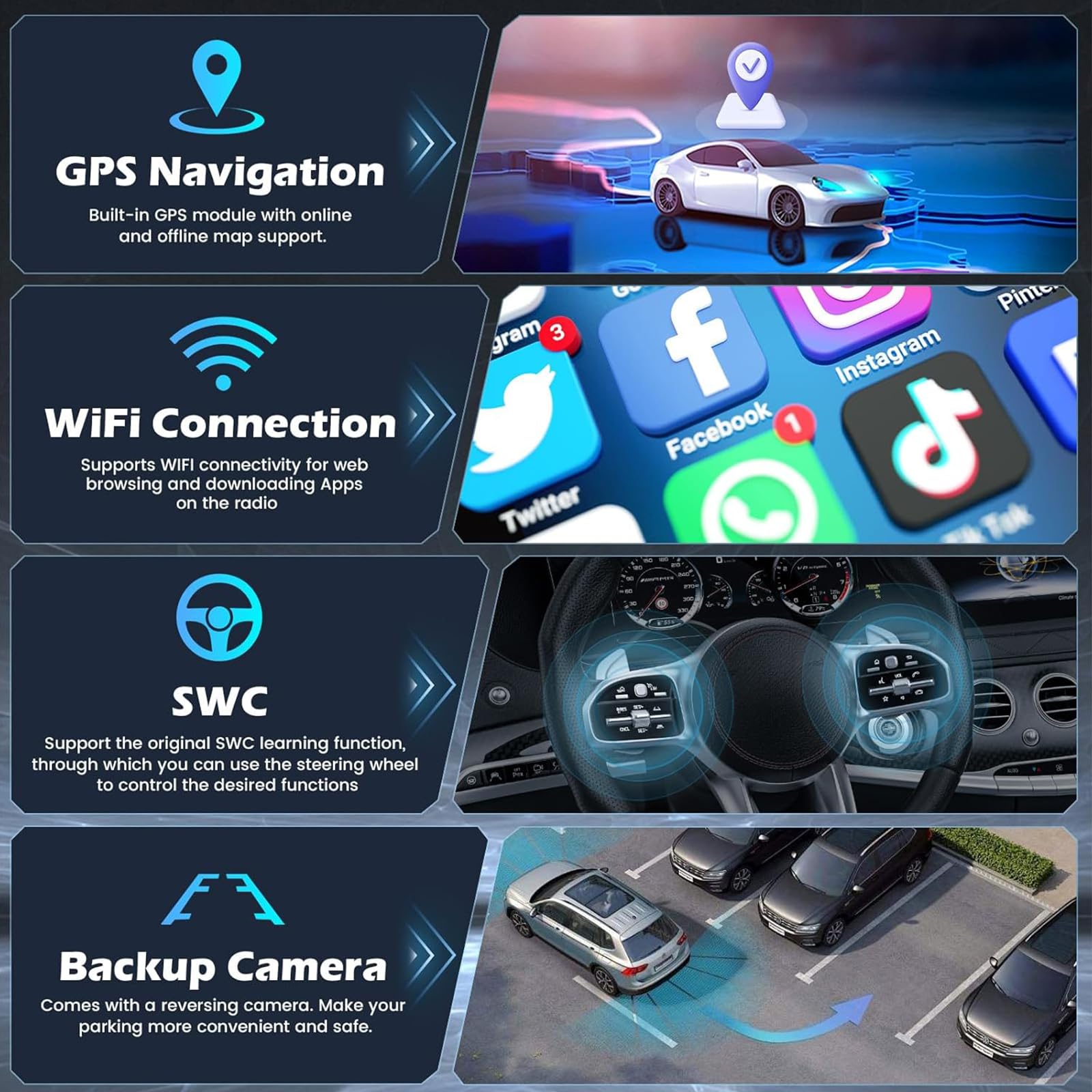 Autoradio stereo da 7"per LANCIA Ypsilon 2012-2020 con Carplay wireless/Android Auto HD Touch Screen Navigazione GPS Android WiFi Bluetooth FM/RDS Mirror Link EQ SWC Teleca (b, 4 CORE 2+32G)