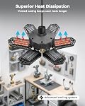 LED Feux de garage 4 Faites votre valise, 20000LM Magasiner des lumières pour garage Atelier 200W Ultra C'est brillant. 6 Panneaux déformables, 6500K Lumière du jour, 85% Économies d'énergie