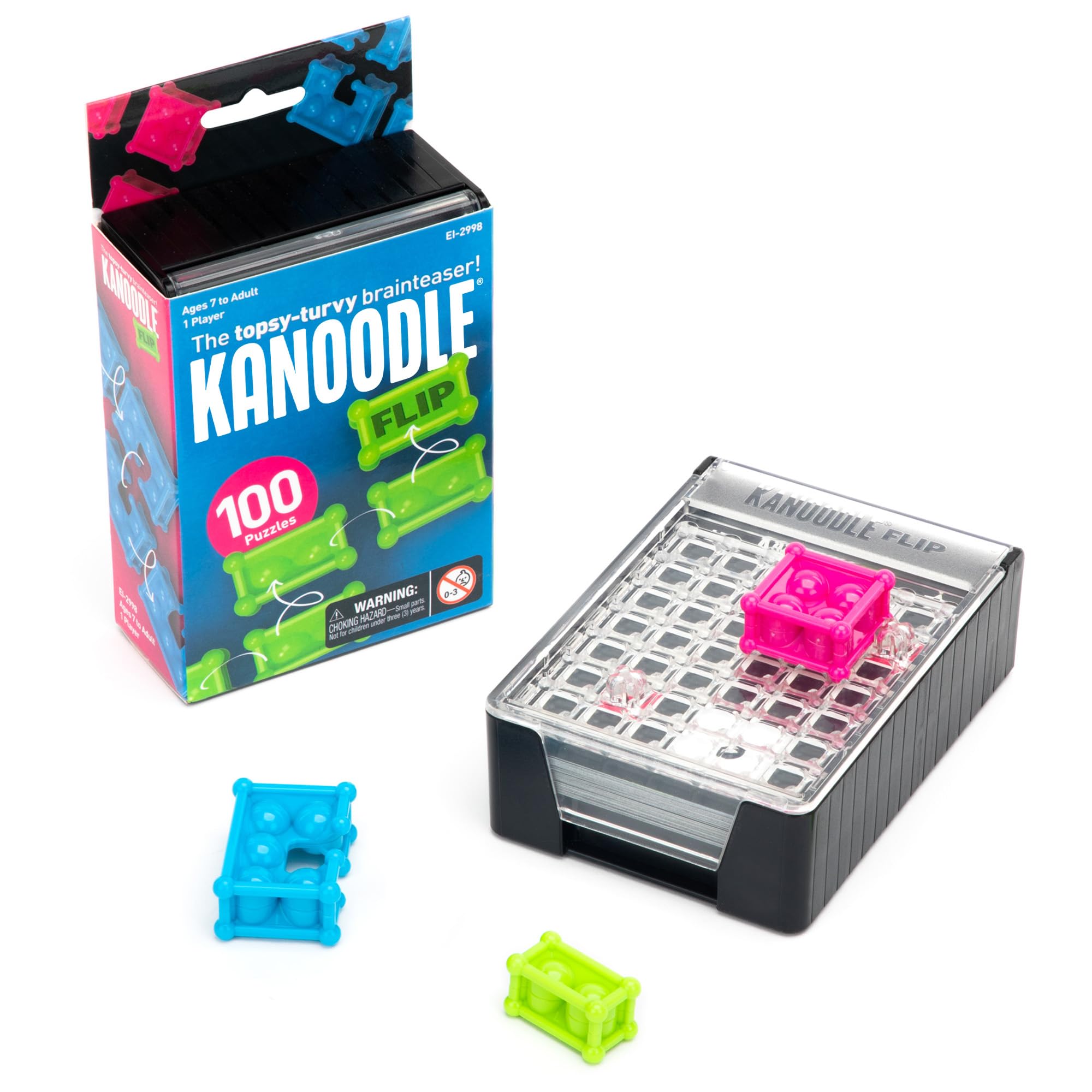 Educational Insights Kanoodle Flip 3-D Brain Teaser Puzzle Game for Kids, Teens And Adults, Featuring 100 Challenges, Ages 7+