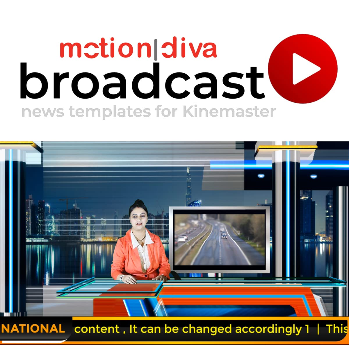 Motion Diva Broadcast News Templates for Kinemaster