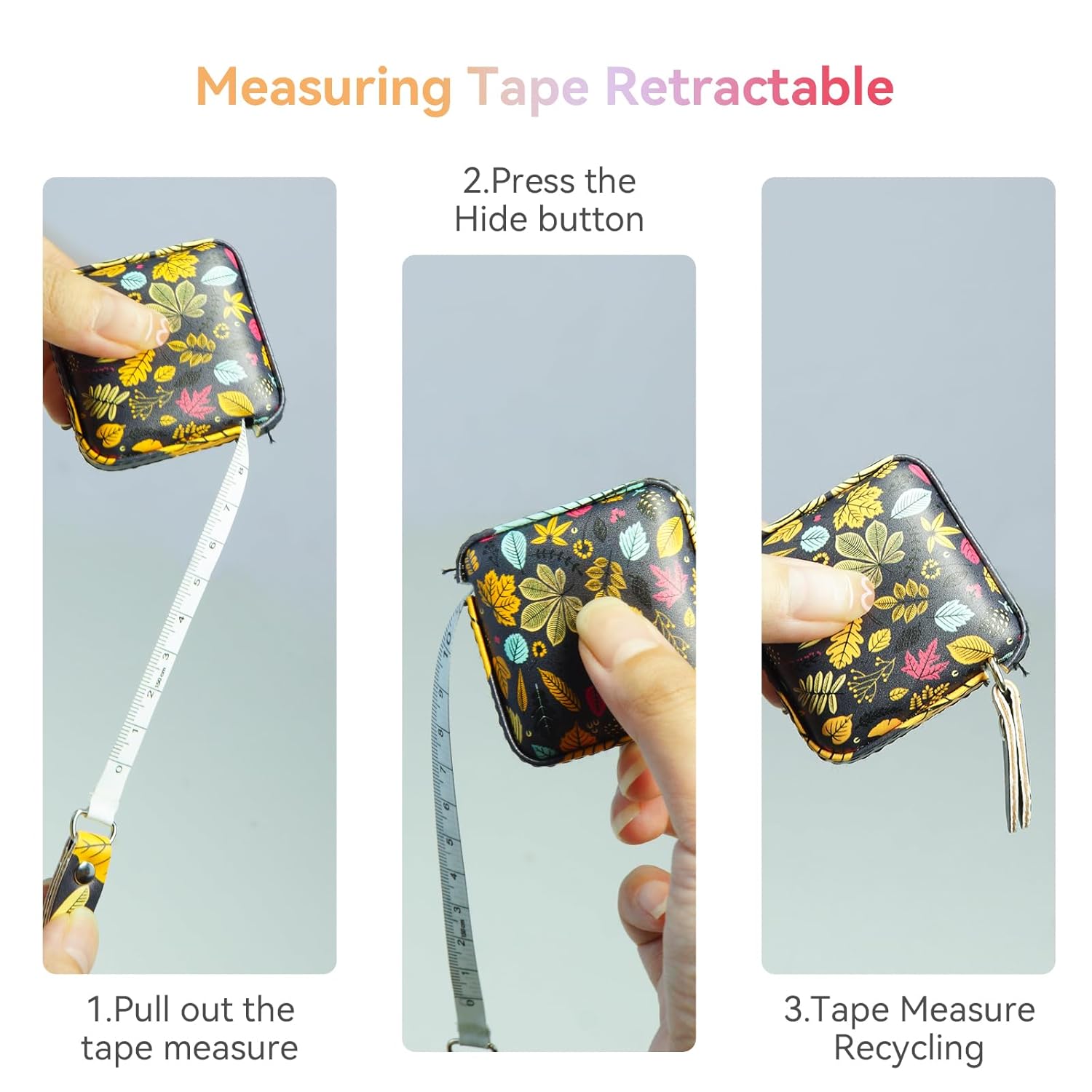 Mini Retractable Soft Tape Measure for Sewing, Fabric, Body Measurements