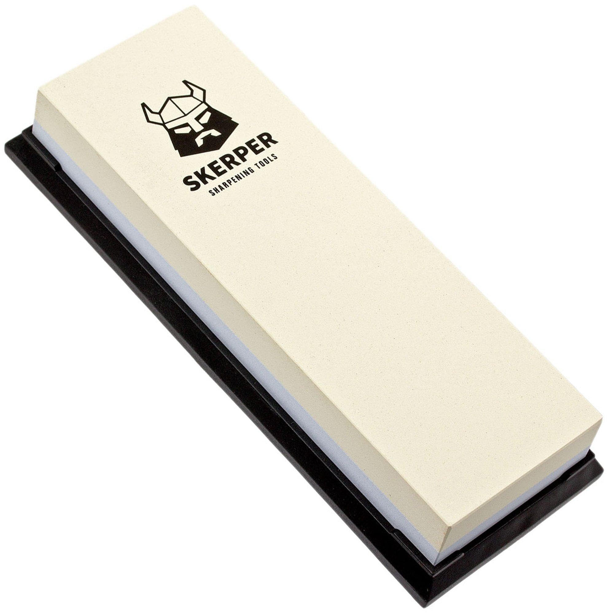 Pierre à Aiguiser Skerper Basic SH002 Grain 1000/3000, Pour Redonner un Tranchant Rasoir à vos Couteaux de Cuisine ou de Poche