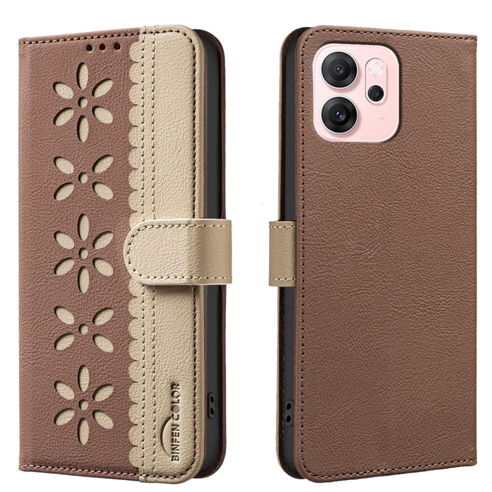 Housse Moto G54 5G marron antichoc et anti-rayure à rabat magnétique - 5