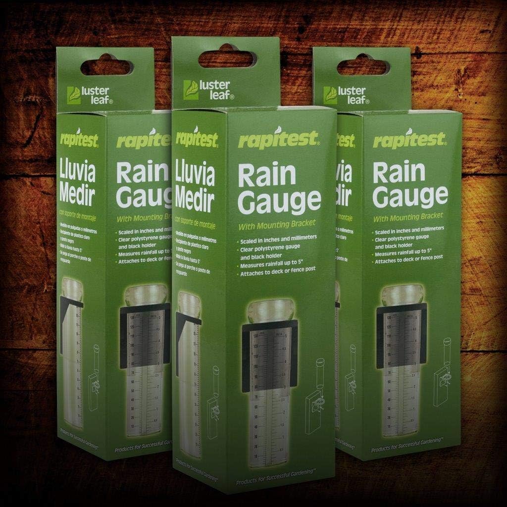 Luster Leaf 1638 Rapitest Rain Gauge with Mounting Bracket, Natural