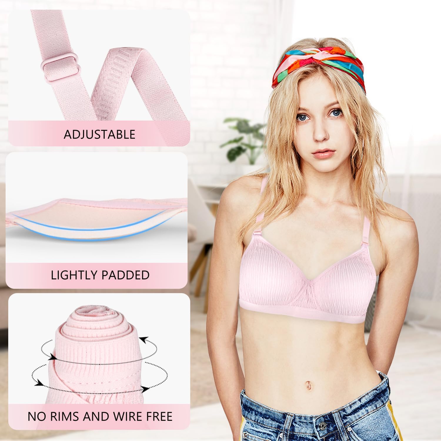 Girls Training Bra Teen Kids Sports Bras 8-10 10-12 12-14 14-16 - Image 2