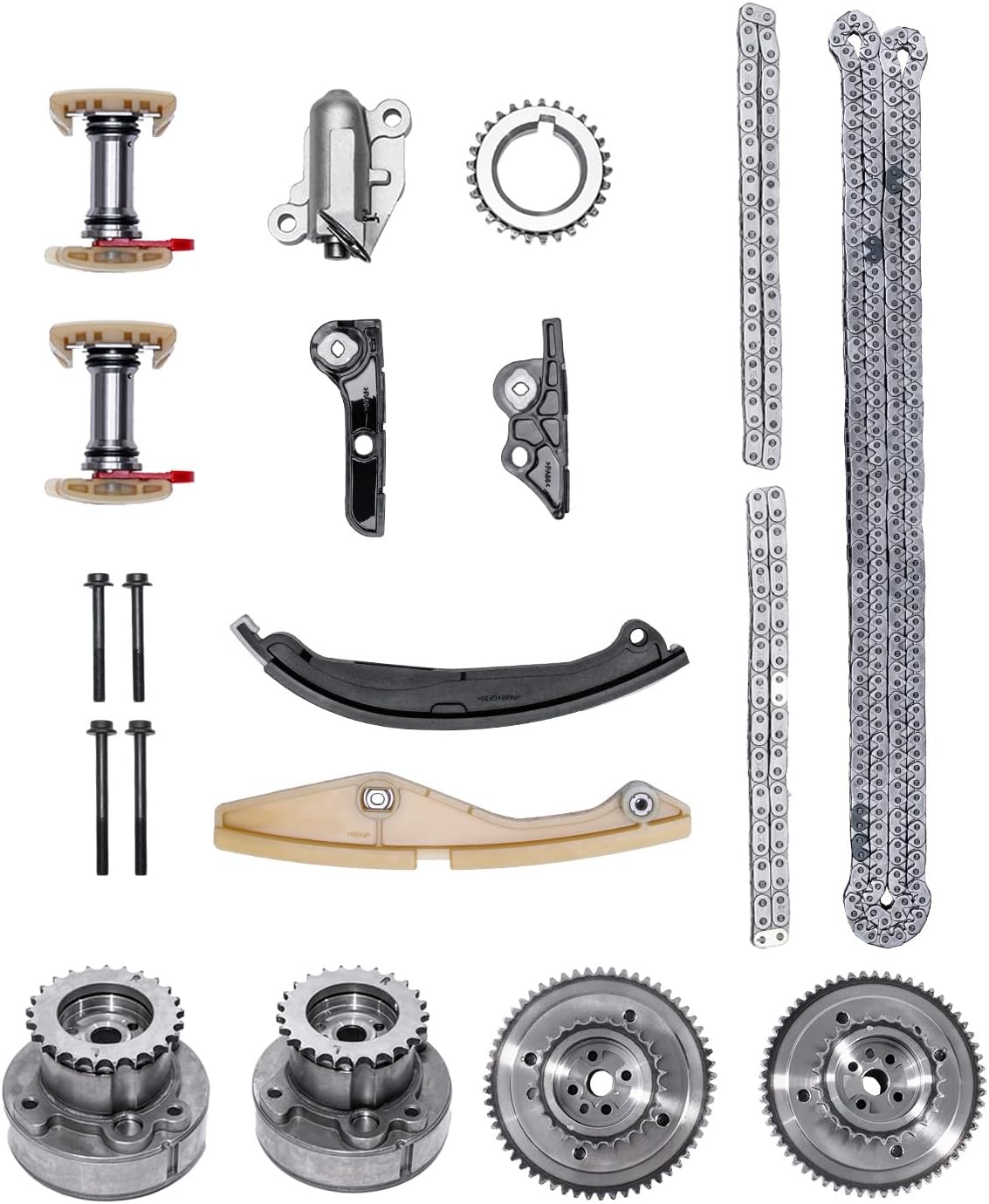 Engine Timing Chain Kit Compatible with Ford F-150 Edge Explorer Expedition Mustang Taurus Transit & Lincoln Mark LT MKX Navigator Nautilus 3.3/3.5/3.7L,Replace # 90738S AT4Z6C525B