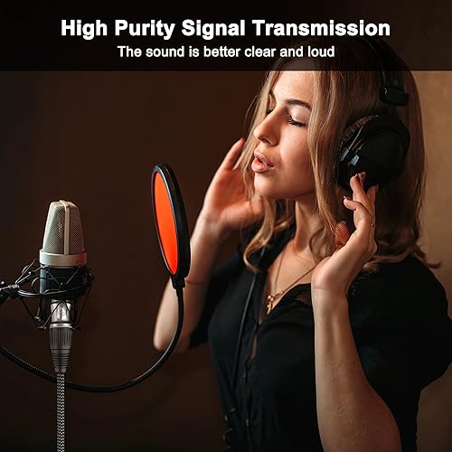 Miniatura 8 de GeoHN.G Cable de micrófono XLR de 16.4 pies16.4 ft, cable de micrófono equilibrado de 3 pines XLR macho a hembra, cable de altavoz trenzado de