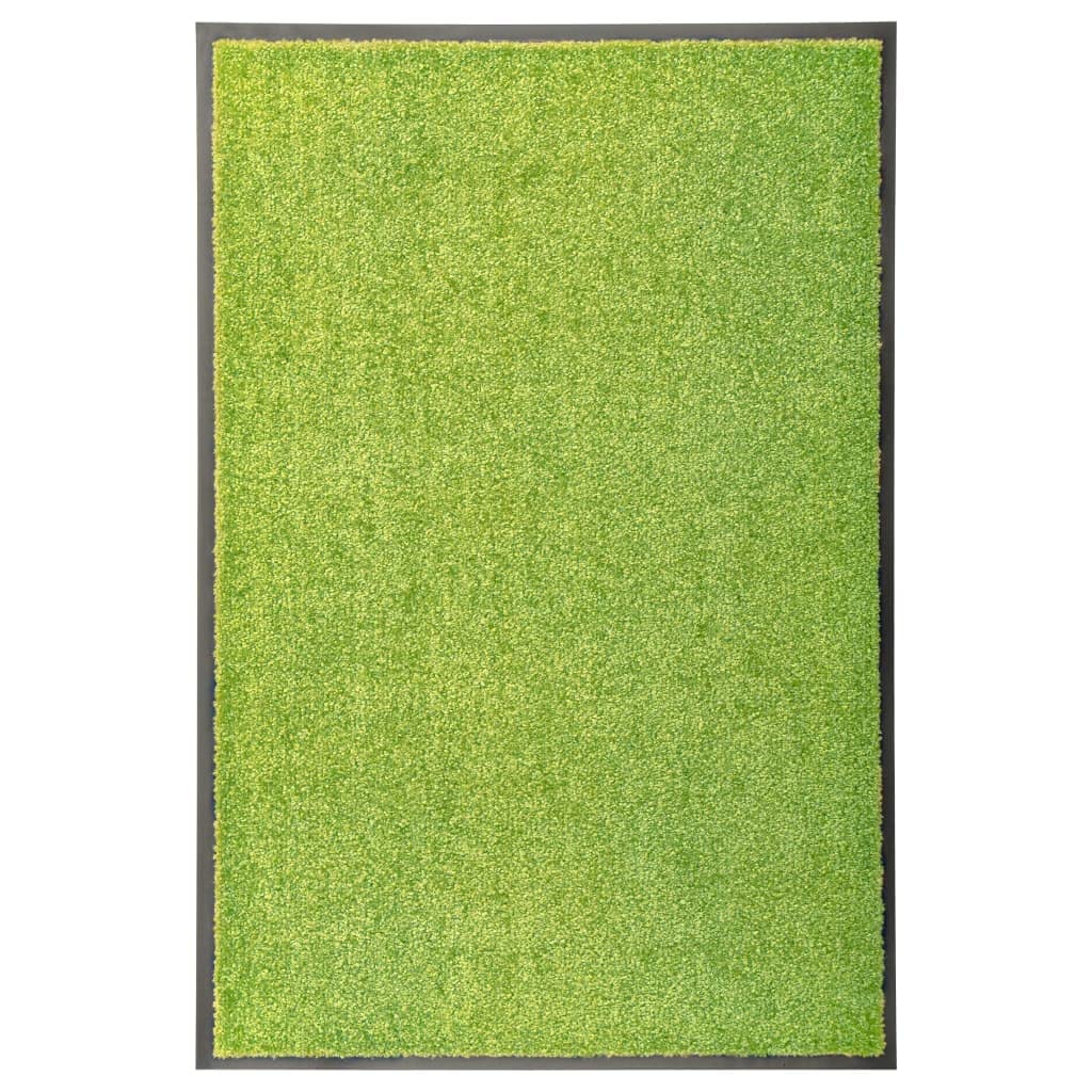 Paillasson lavable vert idéal pour sublimer votre porte d'entrée