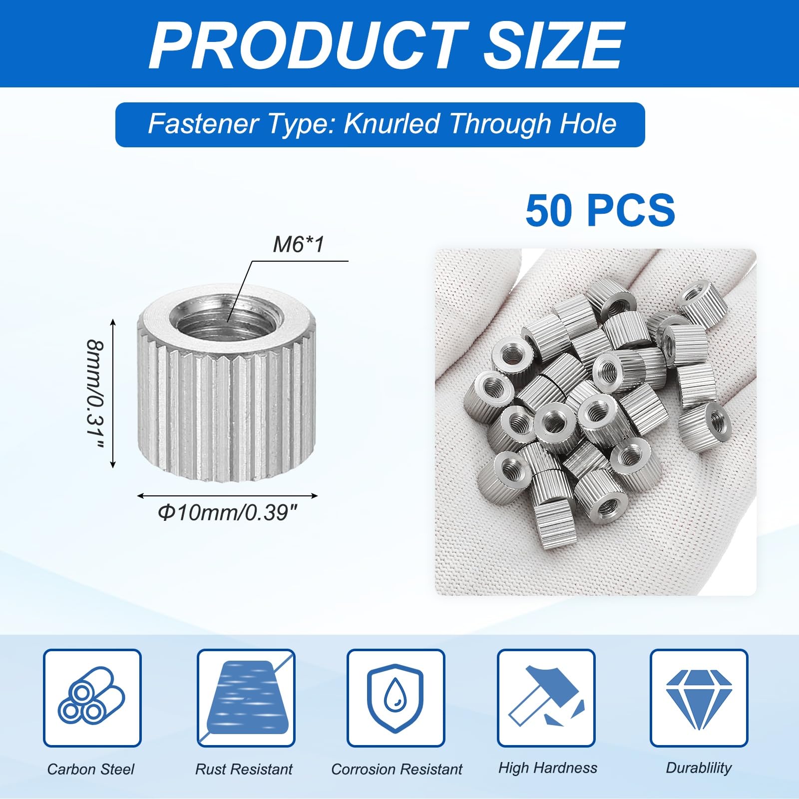 PATIKIL M6 Knurled Thumb Nuts - Image 2