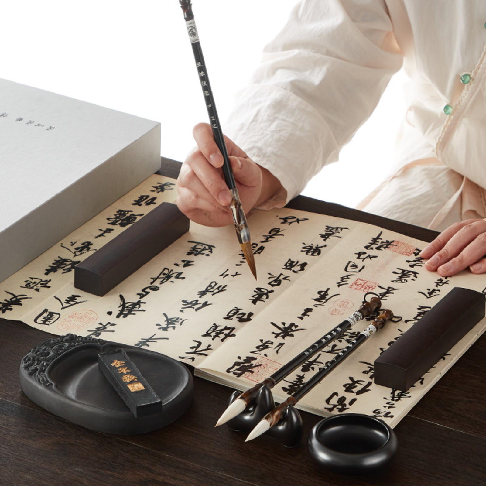 Penna Inchiostro Carta Inkstone Calligrafia Principiante Pratica Scrittura Forniture Quattro Tesori dello Studio Set