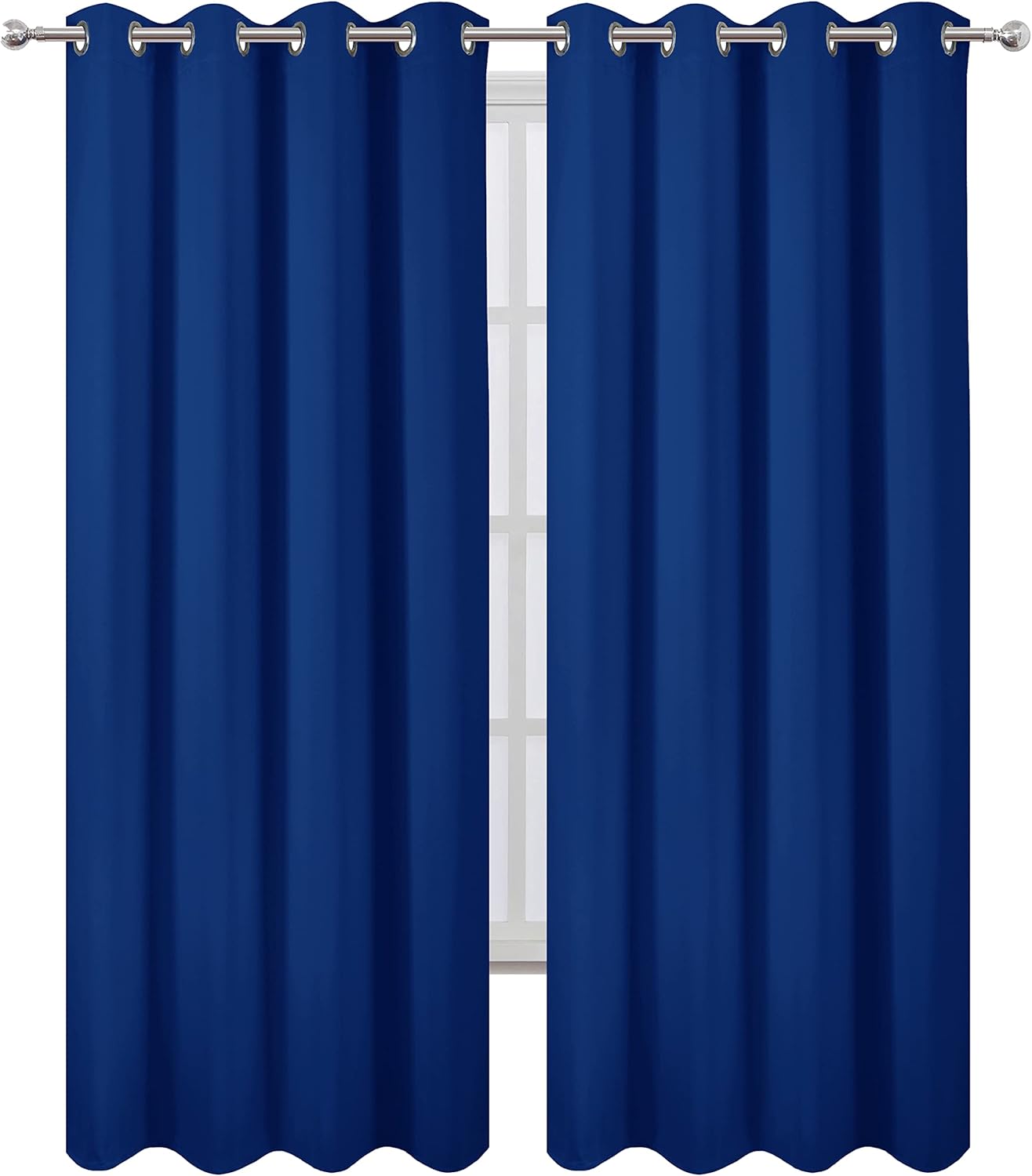 LEMOMO Blackout Curtains 52 x 84 inch/Royal Blue Curtains Set of 2 Panels/Thermal Insulated Room Darkening Bedroom Curtains