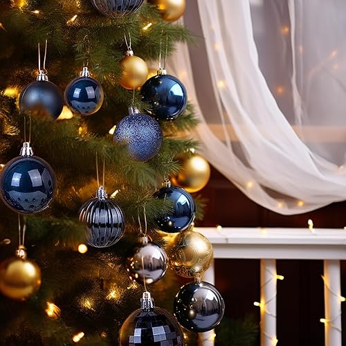 Miniatura 31 de AMS 2.36''/60mm 34ct Christmas Ball Large Ornaments Party Decorations Shatterproof Festival Pendant Hangings for Xmas Tree Decor (60mm, Purple)