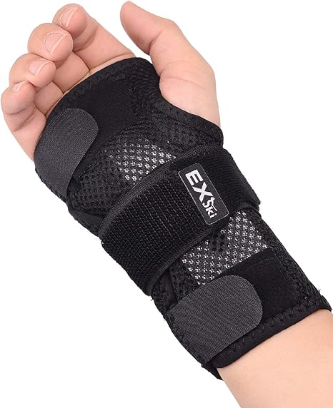Wrist Brace for Carpal Tunnel, Night Sleep Wrist Support Brace With Removable Metal Splint Right Hand Large