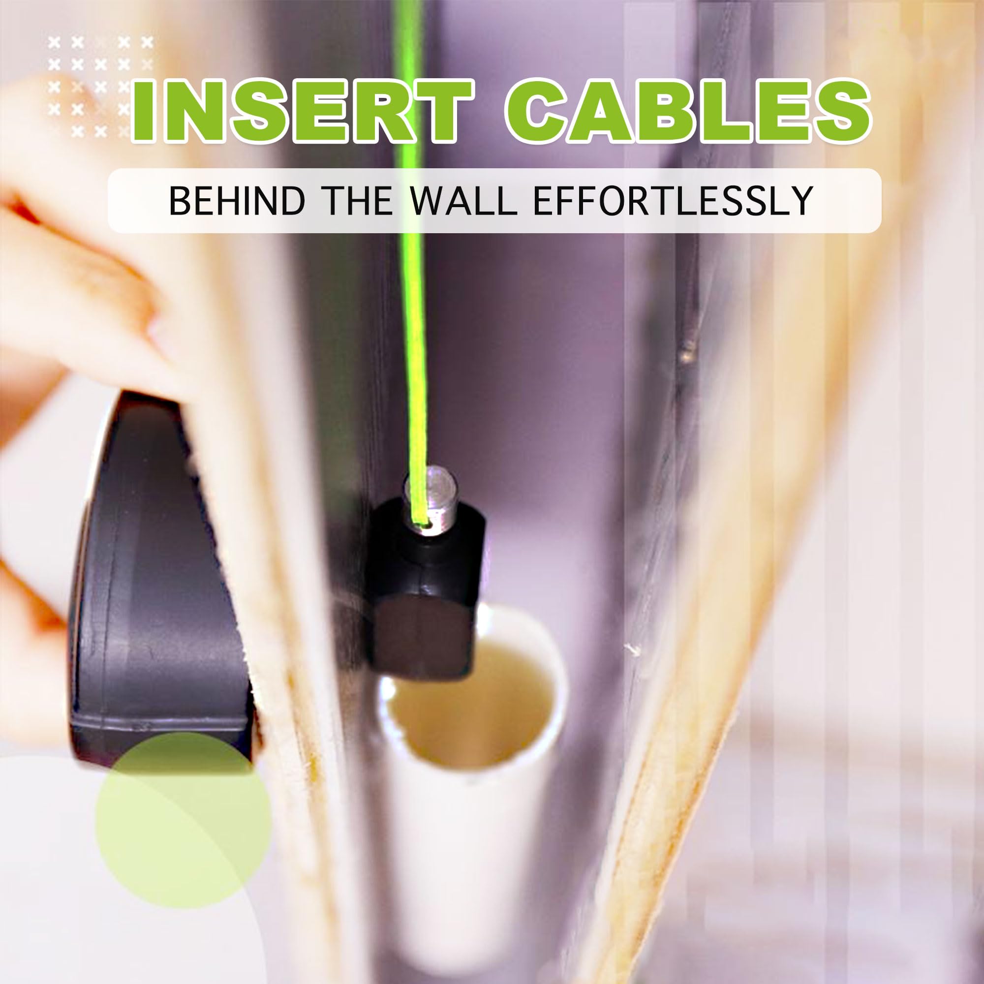 Magnet Kabelzieher, Sistema de guía de extracción de cables magnéticos, Drahtzieher magnético, Eficaz ayuda para introducir cables para diferentes superficies y tubos (B)