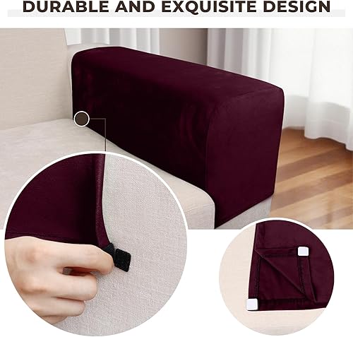 Miniatura 85 de Funda para sofá, funda de cojín de terciopelo elástico de 2 piezas, funda elástica lavable para asiento o respaldo, fundas de asiento de sofá para