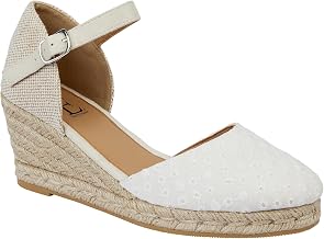 Women's Faux Suede Peep Toe Elasticated Slingback Hessian Espadrille Wedge Sandals