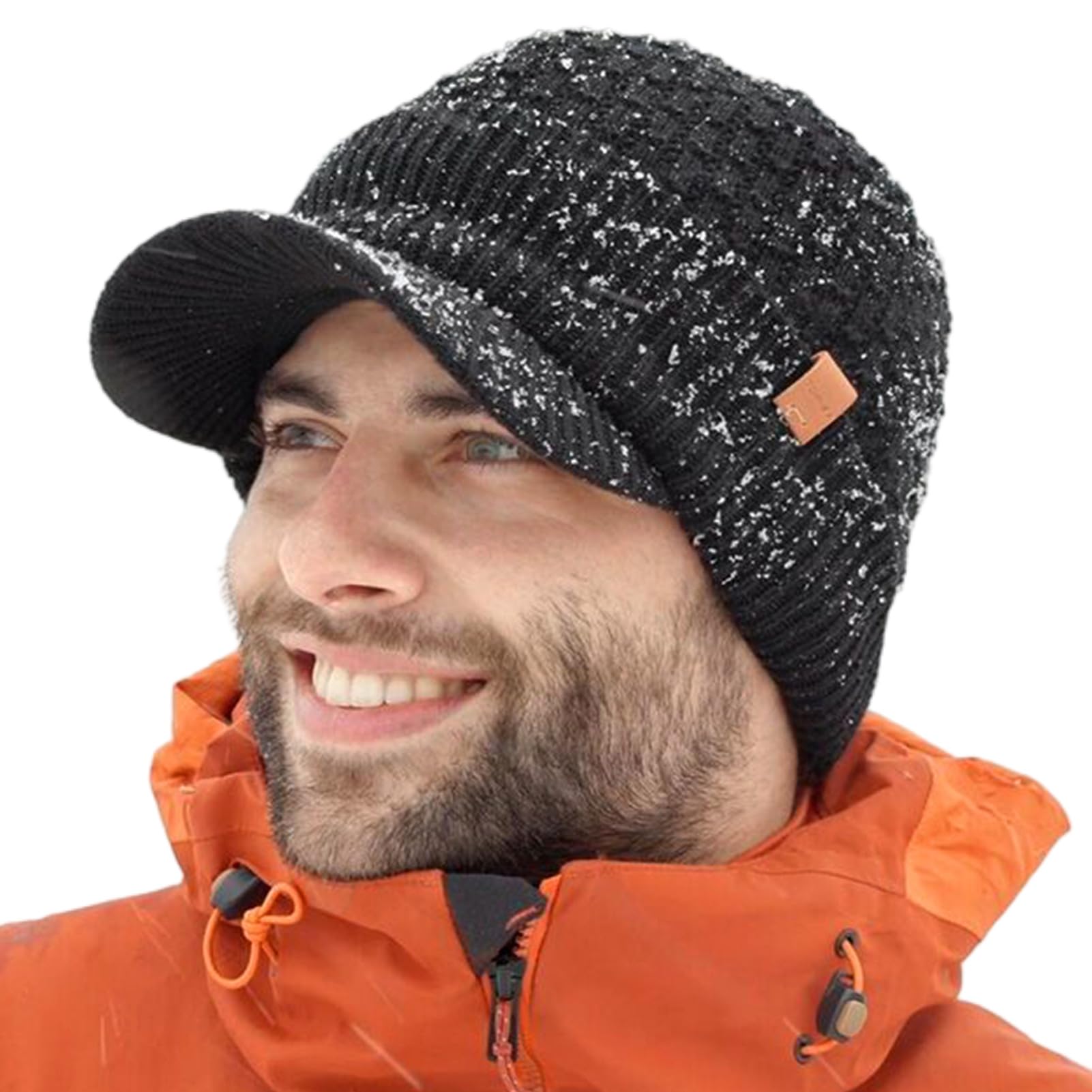 50% Merino Wool Winter Hats Beanie with Brim Waterproof Warm  display picture 1