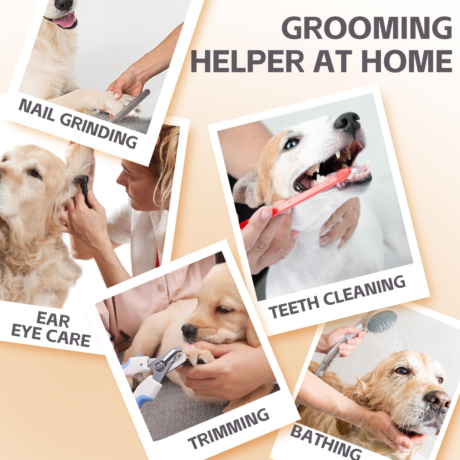 ATESON Hamaca de aseo para perros medianos/grandes con cortaúñas/cortaúñas, arnés de aseo para perros para recortar uñas, ayudante de aseo para mascotas
