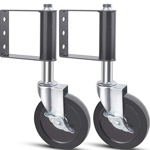 Ronlap Ruedas de puerta para puerta de madera, rueda de puerta con resorte resistente para puerta batiente de tubo de metal de madera, rueda de