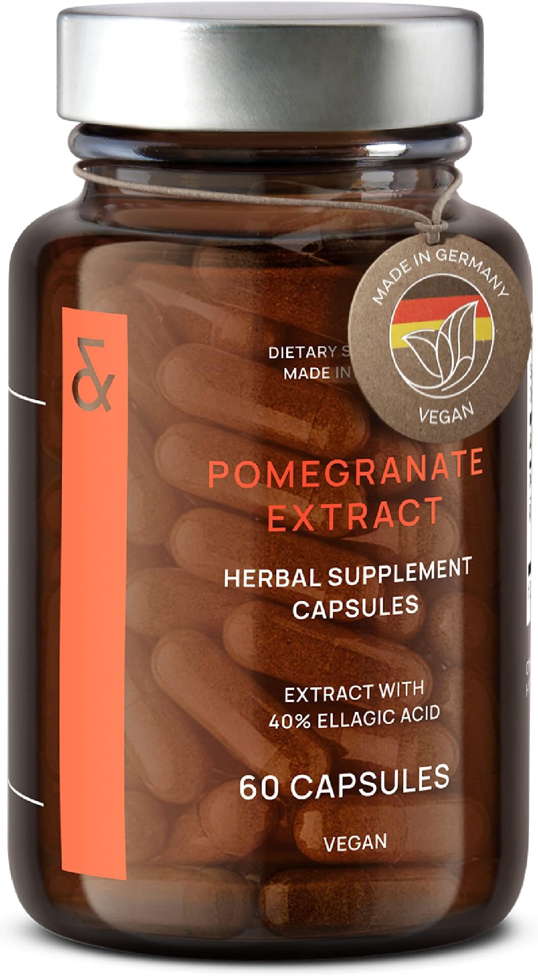 Pomegranate Extract - 1000mg Daily Dose - 40% Ellagic Acid - Vegan Pomegranate Supplement - Heart & Joint Support - 60 Capsules - Made in Germany