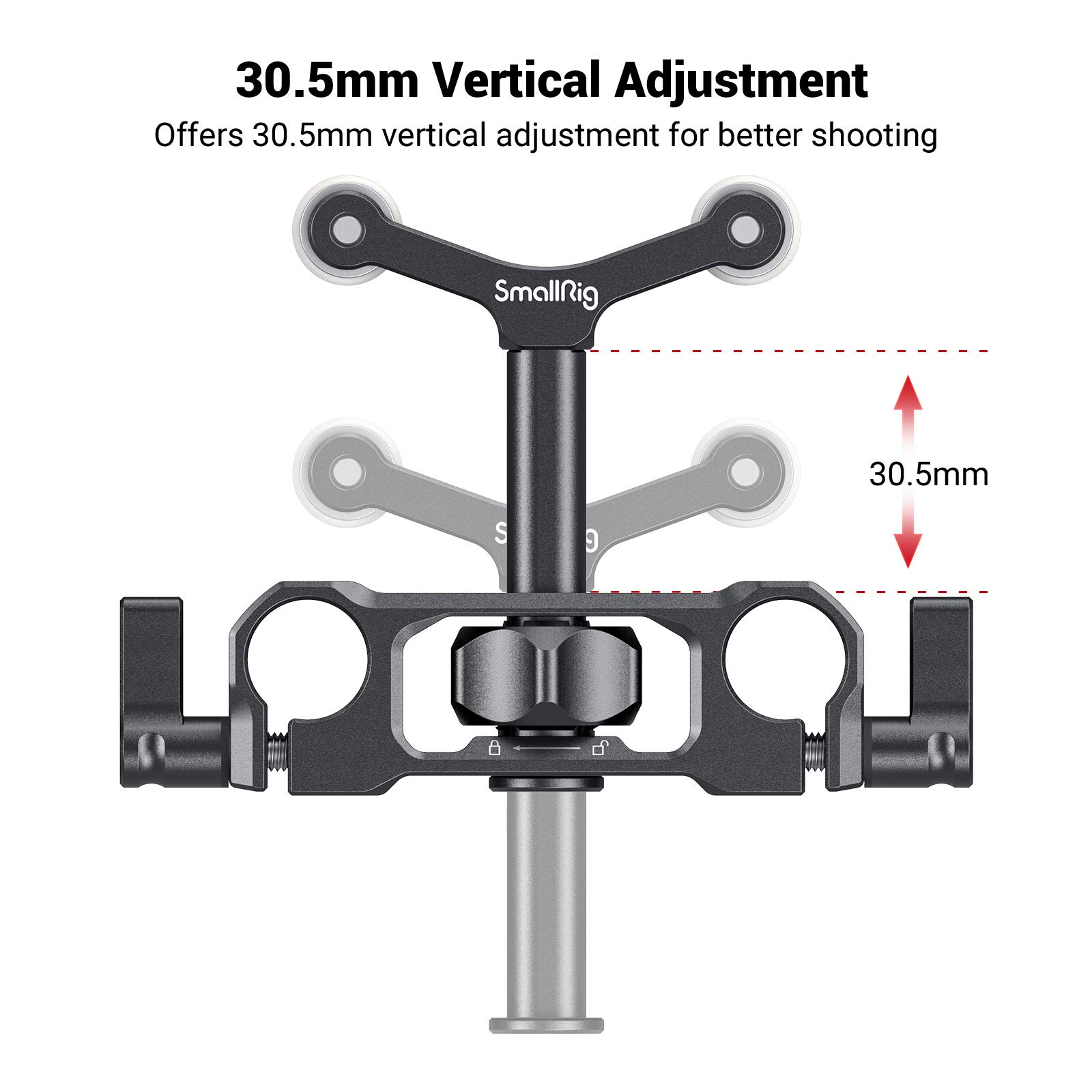 SMALLRIG Lens Support Support d'Objectif Compatible avec Objectif de Diamètre 73 mm à 108 mm - 2727