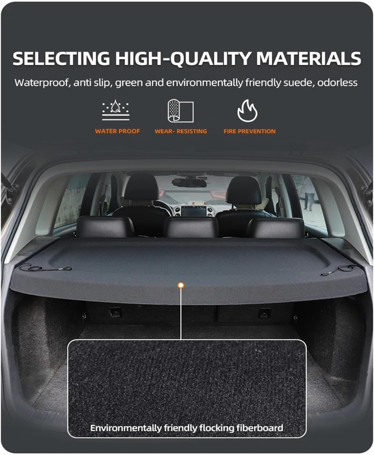 Compatible with Fiesta 2013-2021 Not-Retractable Trunk Cargo Cover Parcel Rack Anti-Peeping Auto Interior Accessories