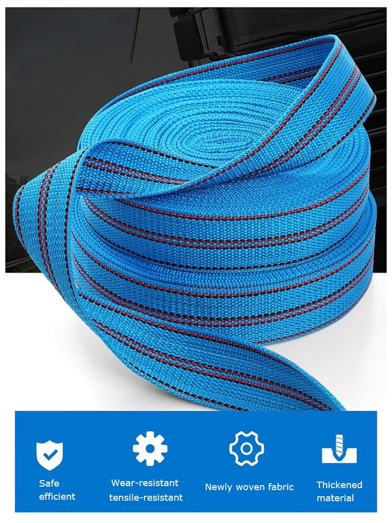 5m X 50 Mm Correa De Amarre con Trinquete Correa De Trinquete con Gancho De Poliéster Correas De Sujeción con Tensor De Trinquete para Remolque Motocicleta Coche(Blue A,5cmx4m/1.96x157in)