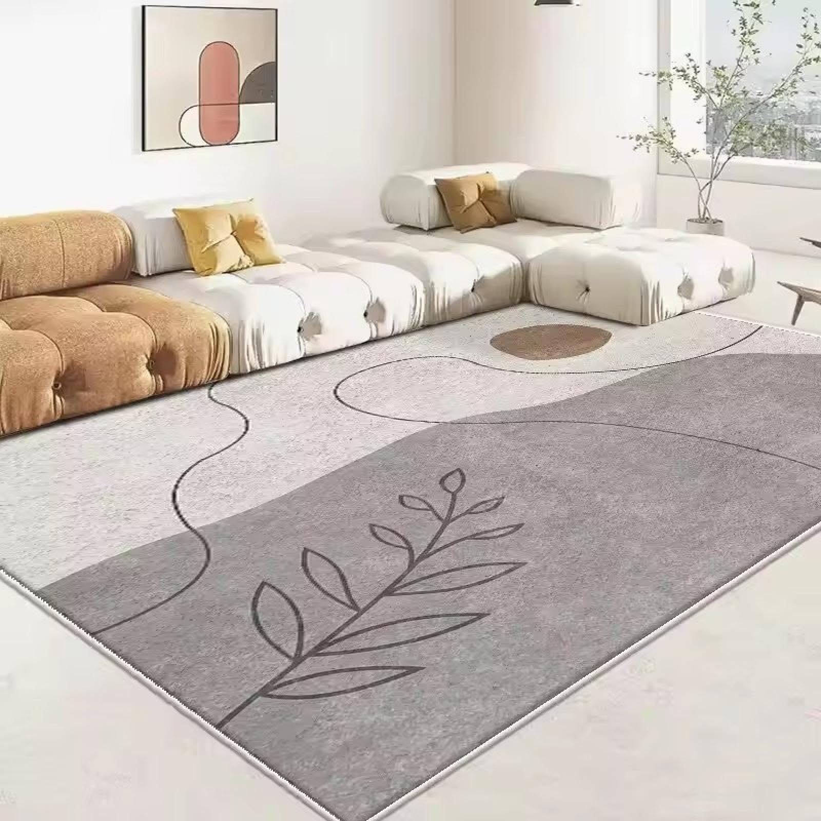 Tapis de chambre doux 150x240cm grand tapis léger pour armoire et coin bureau zen