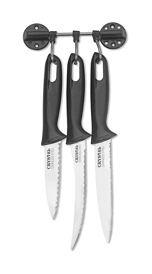 Crystal Stainless Steel Knife Set, Set of 3, Multicolour