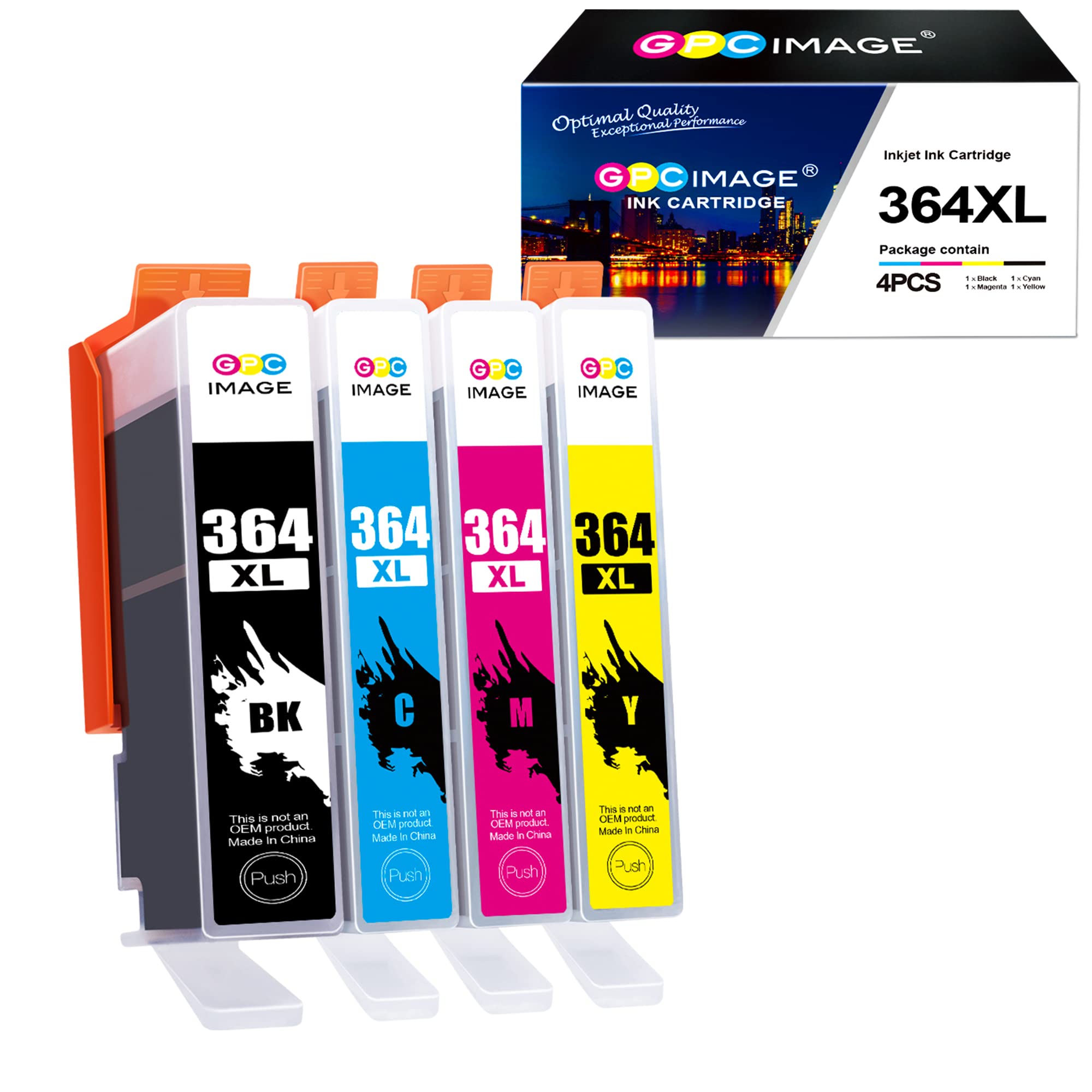 GPC ImageCompatible Ink Cartridges Replacement for HP 364 XL 364XL for Deskjet 3070A, Photosmart 5520 5510 5511 5512 5515 5524 6510 6520 6515 7510 7520 7515 B8550 (Black Cyan Magenta Yellow,4-Pack)