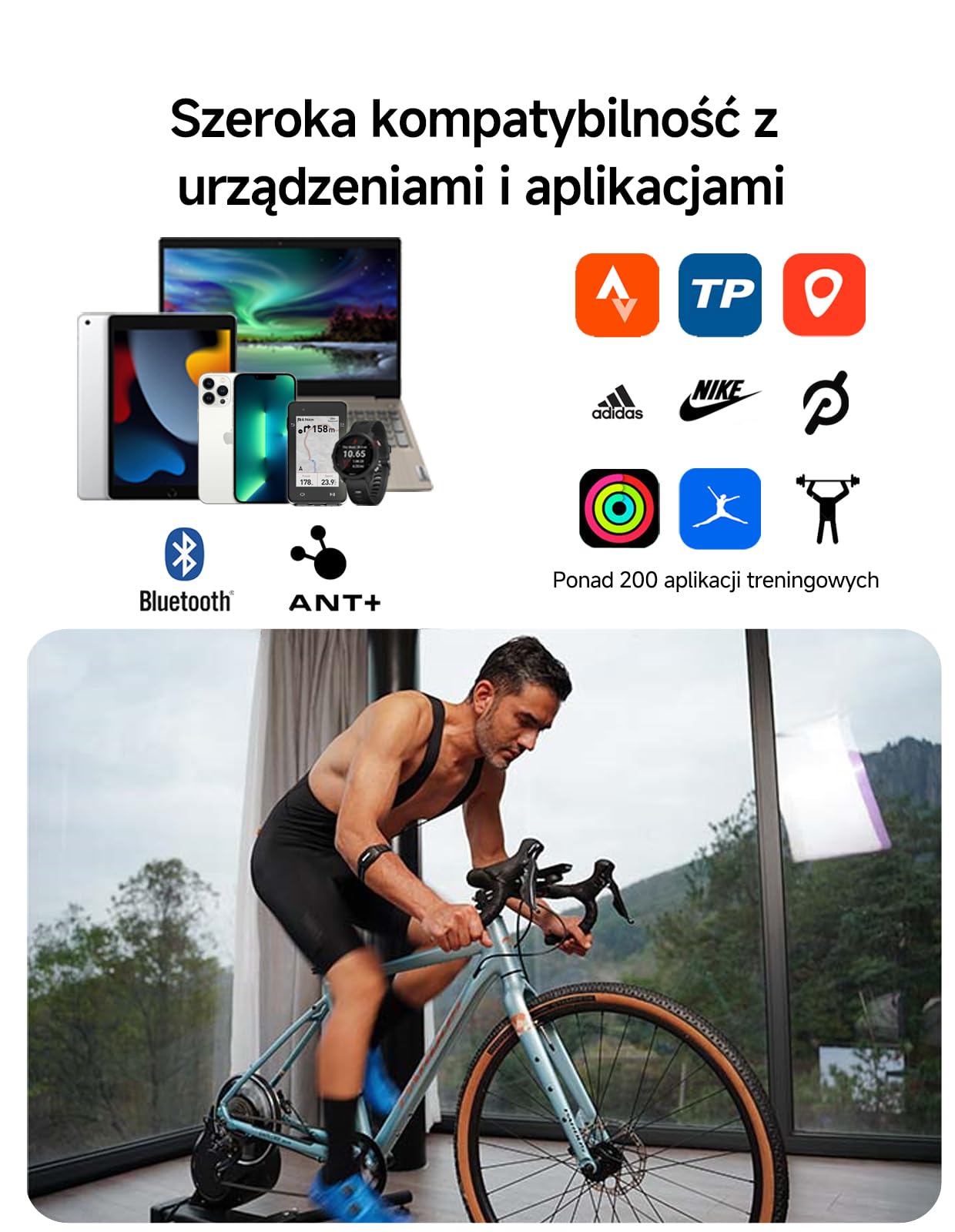 iGPSPORT HR70 Monitor tętna, wodoodporna opaska na ramię Bluetooth Ant+ idealna do jazdy na rowerze, joggingu, jogi, fitnessu