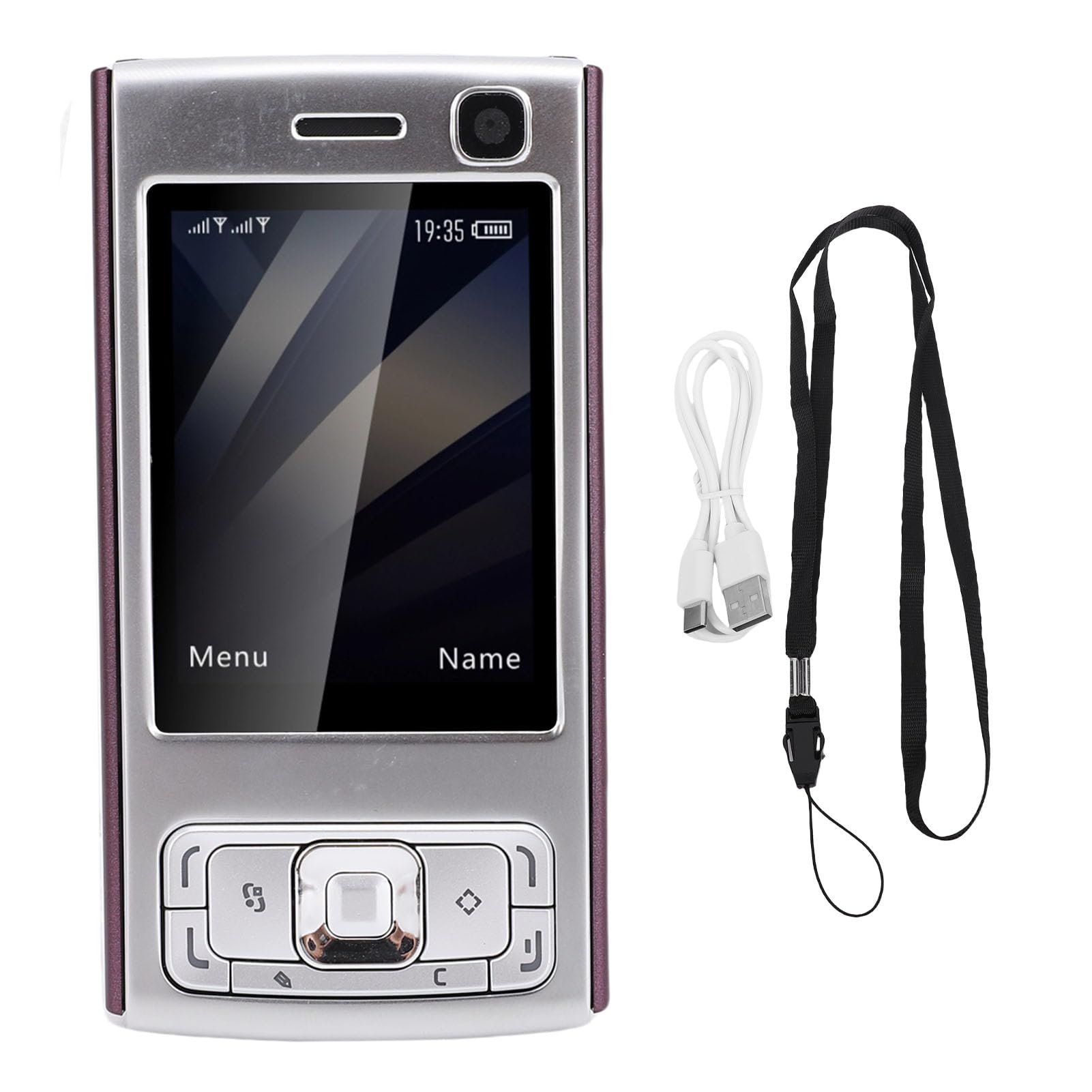 Oreilet Elderly Cell Phone, 2 Inch Dual Card Slider Mobile Phone with Slide Cover for Seniors, Loud Speaker Unlocked, 1000mAh Battery, Speed Dialing (Purple)