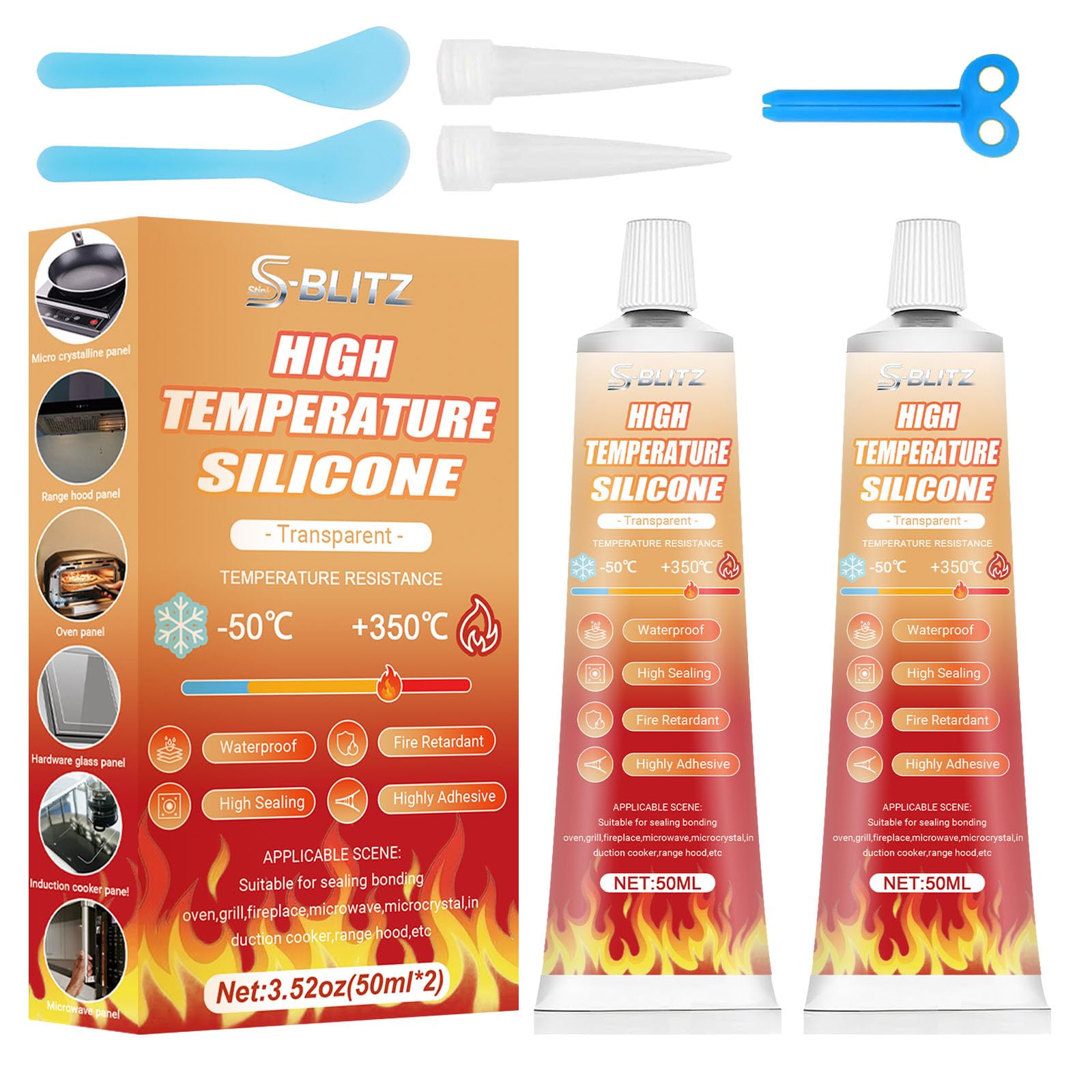 Colla ad alta temperatura, colla trasparente ad alta temperatura, colla per forno, colla resistente al calore, impermeabile, ideale per forni a induzione, forno a microonde, 100 ml
