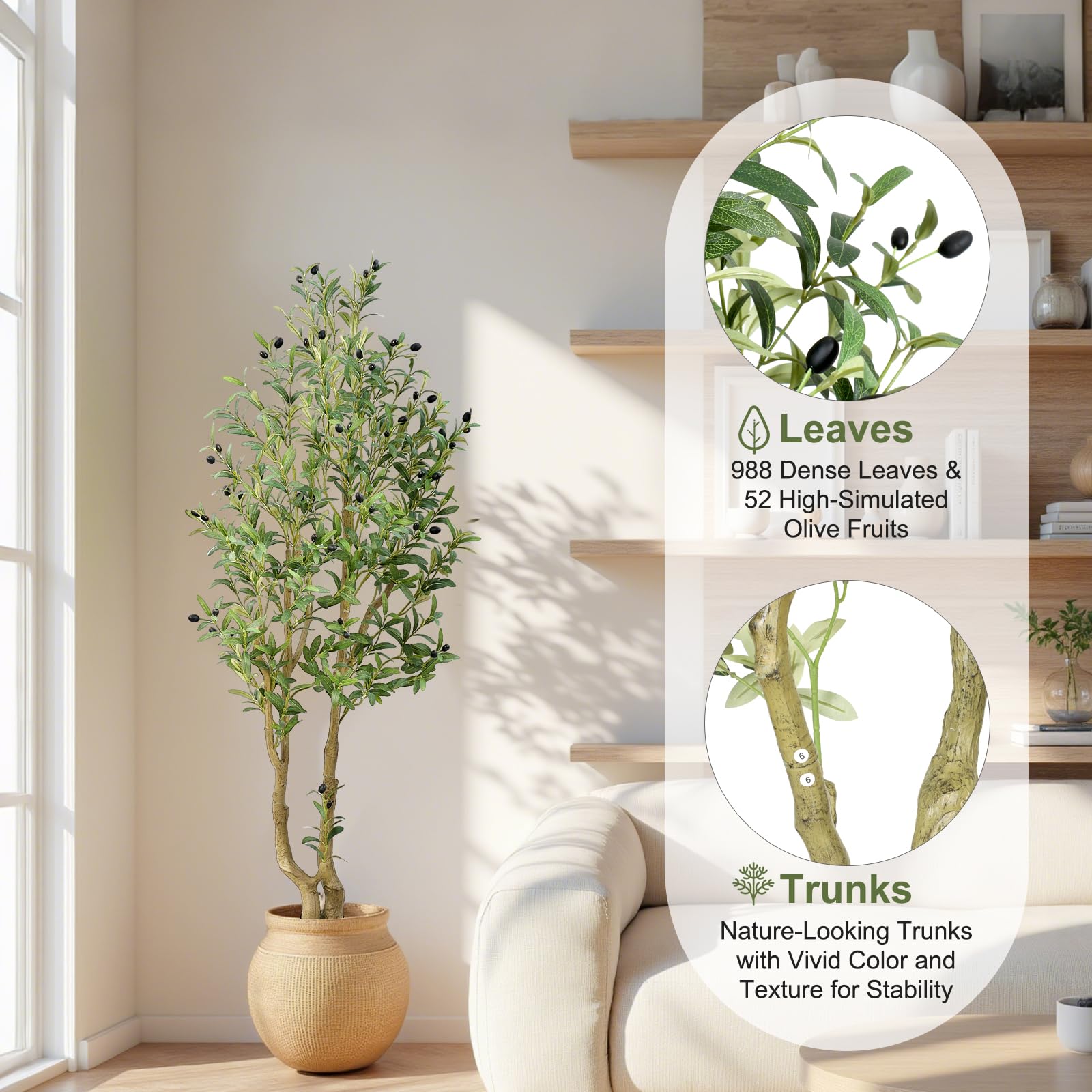 Amazon.com: HZXGCP Olive Tree 5ft, Artificial Olive Tree with