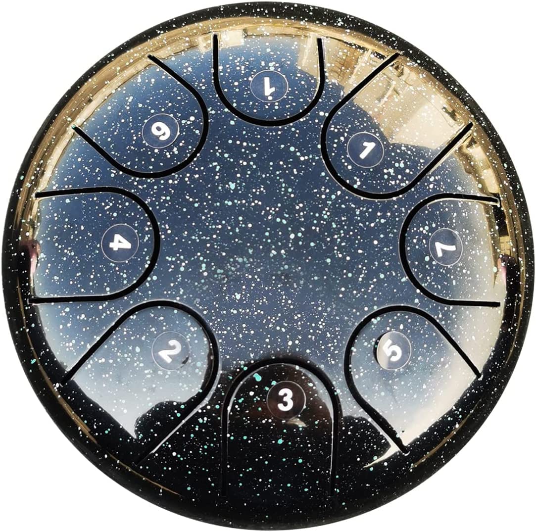 Elegance Drums 6 Pouces 8 Notes C Minor Handpan Tambour Langue en Acier Tambour Percussion Tambour en Acier Tambour à Main Tambour éthéré Durable