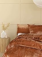 Vista 47 de Fundas de edredón de terciopelo aplastado ultra lujosas, ropa de cama bohemia color burdeos, tamaño Queen, ropa de cama UO, funda de edredón Donna