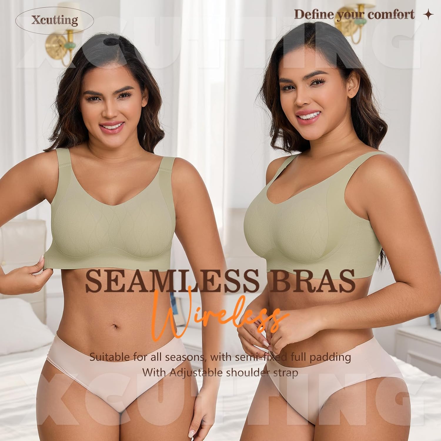 Jacquard Underwear Pull Up Bras for Women No Underwire Wireless Seamless Bralette Comfort Supportive Full Coverage - Image 3