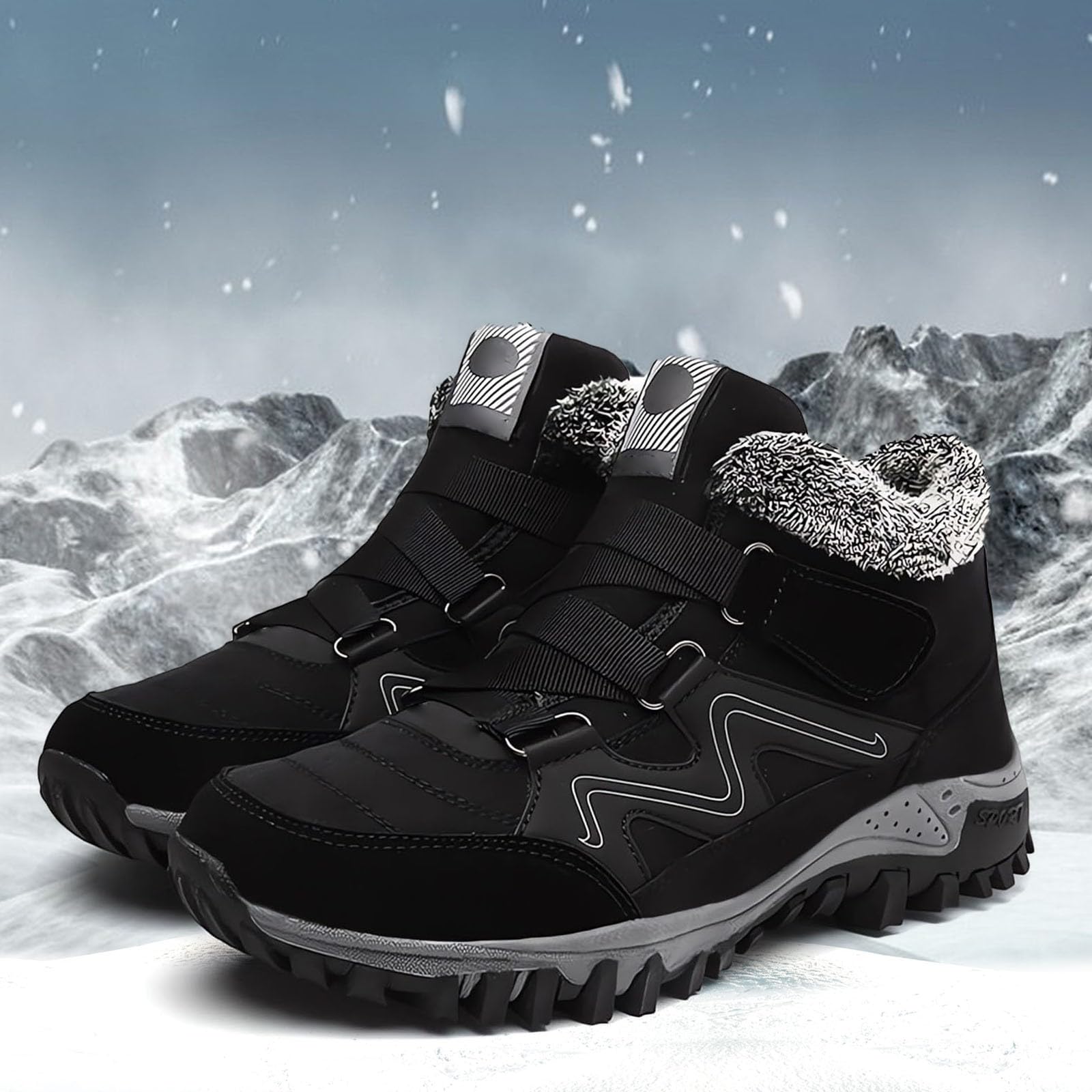Chaussures d'hiver pour femme - Doublure chaude - Bottes de neige - Antidérapantes - Chaussures de trekking - Chaussures de randonnée - Taille 35-48