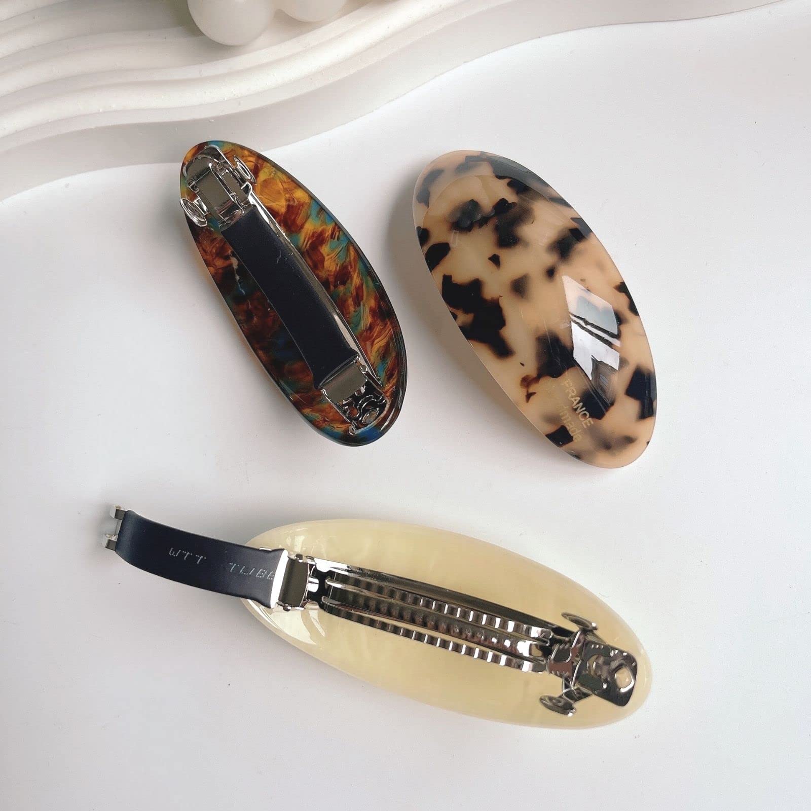 InSowni Haarspangen Schildpatt-Look – 10 Cm Lange Acetat-Spangen Mit Starkem Halt (10er-Set)
